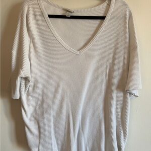 a new day Off-White Ribbed V-Neck Tee